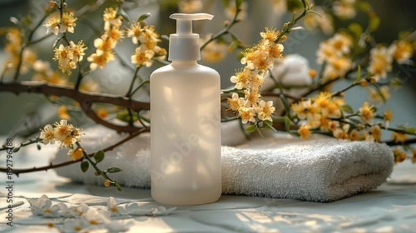 Obraz clean white shampoo on a clean background