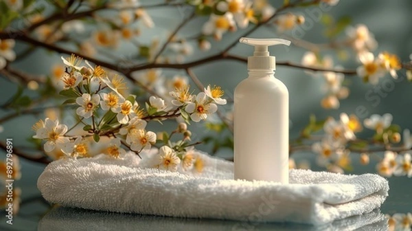 Obraz clean white shampoo on a clean background