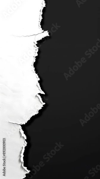Fototapeta Artistic Torn Paper on Black Background