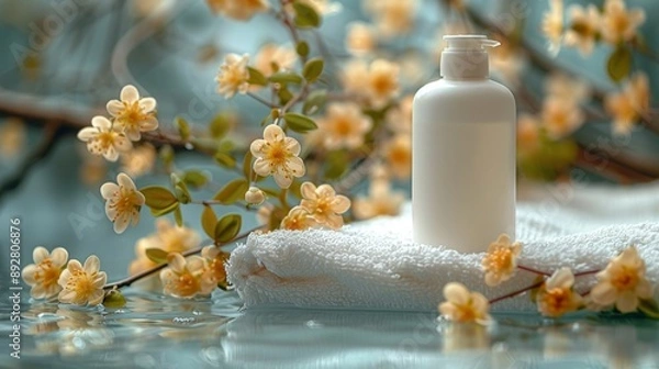 Obraz clean white shampoo on a clean background