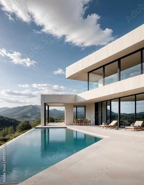 Obraz modern house with pool
