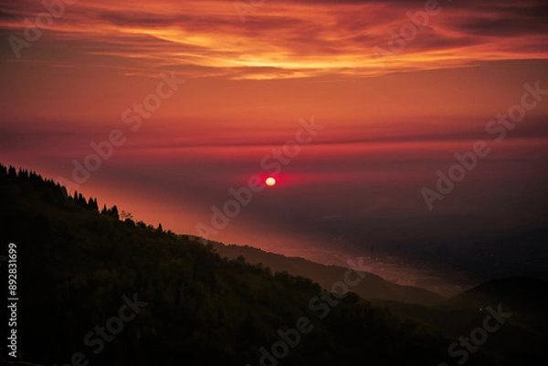 Obraz sunset in the mountains