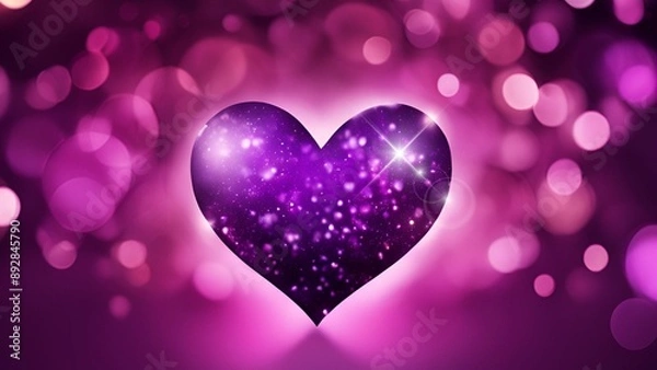 Fototapeta purple heart bokeh background