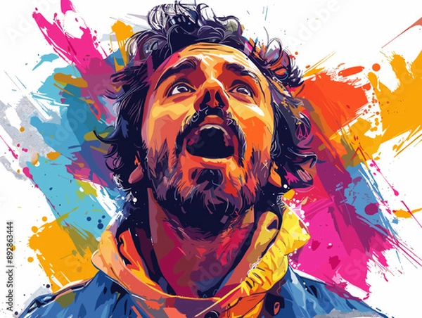 Obraz Portrait of a man in the style of pop art. Vector illustration