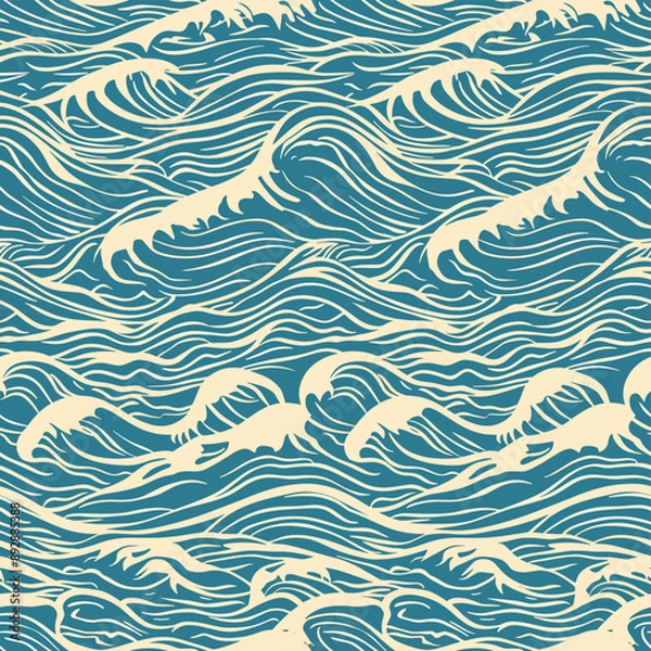 Fototapeta Ocean Waves Seamless Pattern