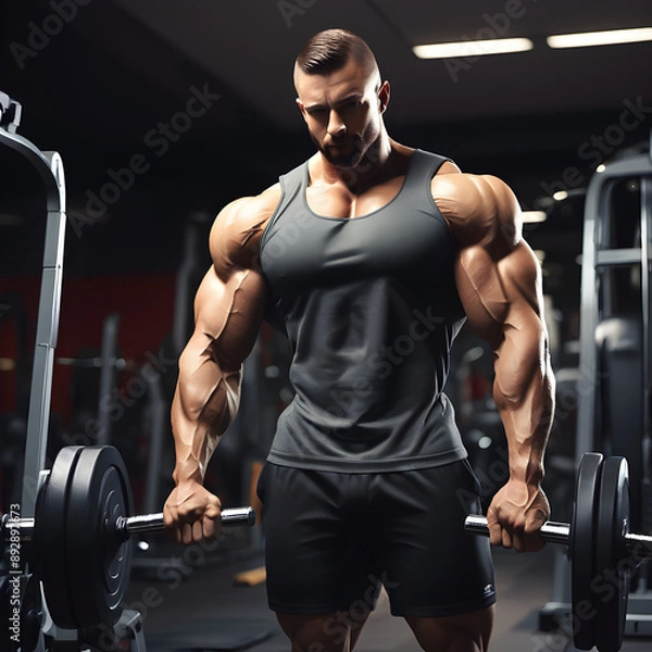 Obraz man lifting weights