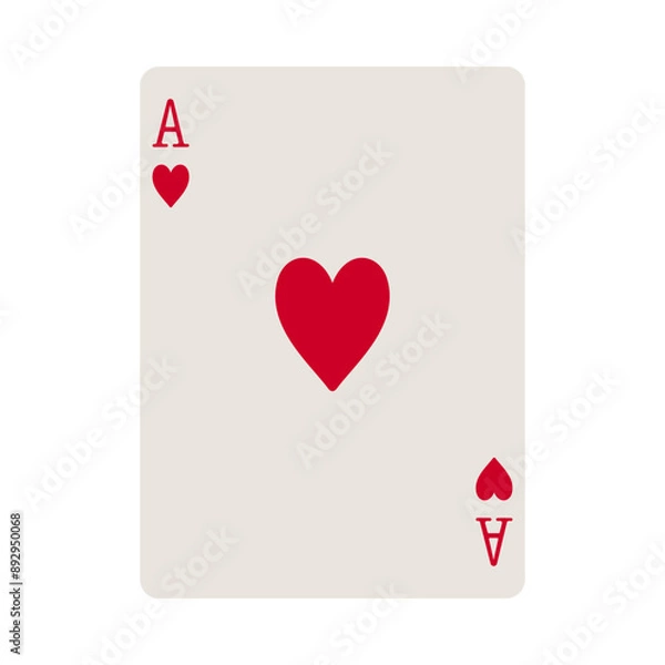 Fototapeta Ace of hearts playing card vector