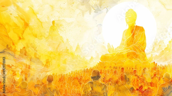 Obraz buddha watercolor illustration