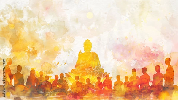 Obraz buddha watercolor illustration