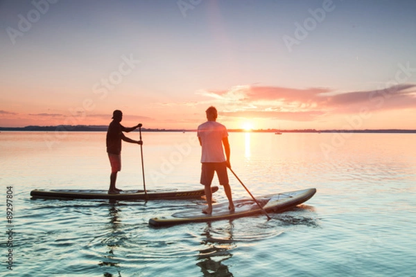 Obraz Sunset Stand up Paddling nad jeziorem Chiemsee