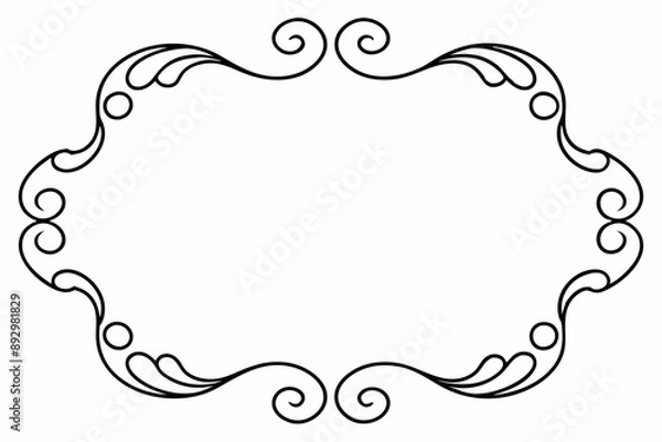 Fototapeta Elegant Frame Design with White Background, Vector Illustration, Cartoons, Clipart, Line Art, Elegant frame design vector with white background, perfect for illustrations, cartoons, clipart, and line 