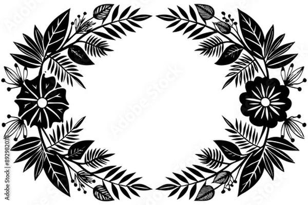 Fototapeta Elegant Frame Design with White Background, Vector Illustration, Cartoons, Clipart, Line Art, Elegant frame design vector with white background, perfect for illustrations, cartoons, clipart, and line 