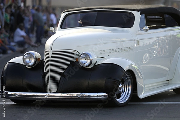 Obraz classic old car: white convertible