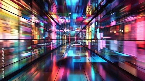 Obraz Room reflections motion blur futuristic background