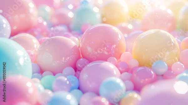 Obraz パステルカラーのボールの背景 