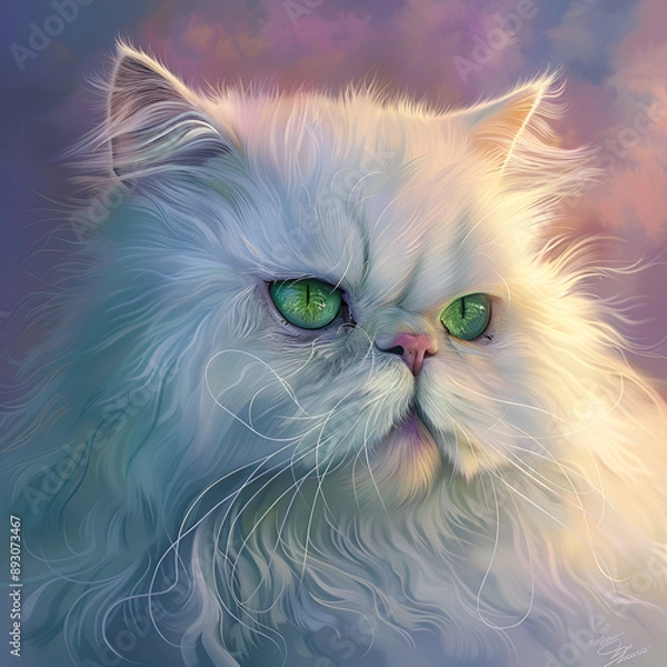 Obraz persian cat on blue background,
Persian Cat Vector
