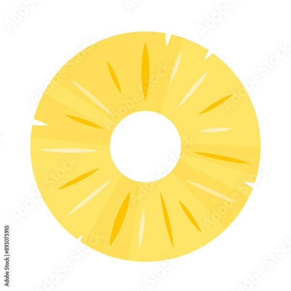 Obraz pineapple slice flat vector illustration clipart