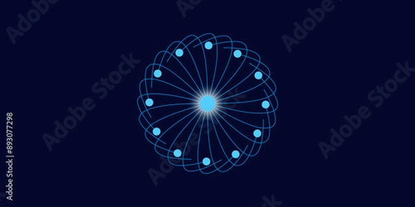 Fototapeta Social network and teamwork concept. Flat style vector illustration
