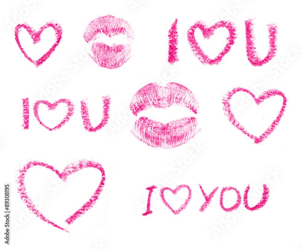 Obraz Lipstick drawings set