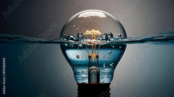 Obraz light bulb in the water