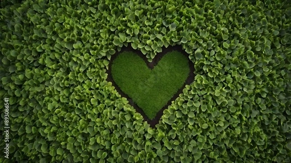 Obraz heart shaped grass nature background