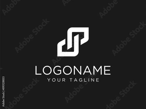 Fototapeta Letter JP logo design monogram vector template