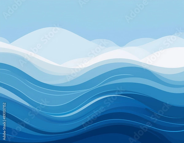 Fototapeta Tranquil Waves with a Calming Blue Tone