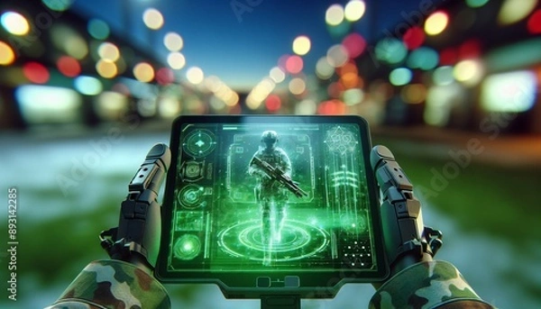 Fototapeta control panel in first person shooter game