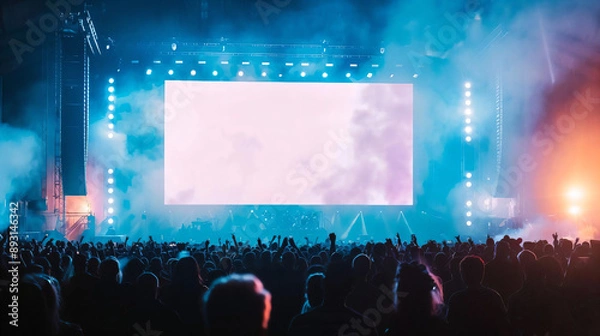 Obraz Concert Crowd Facing Large Screen.