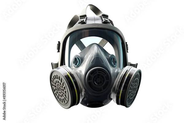 Obraz A Protective Respirator Mask Isolated on a White Background on a Clear PNG or White Background.