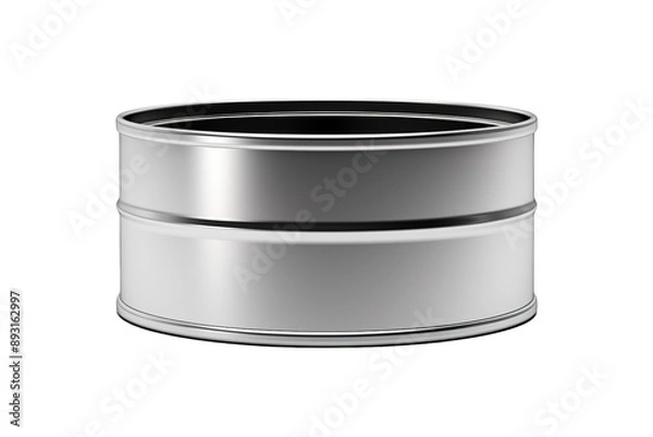 Fototapeta A Shiny Silver Cylinder, Awaiting Its Purpose on a Clear PNG or White Background.