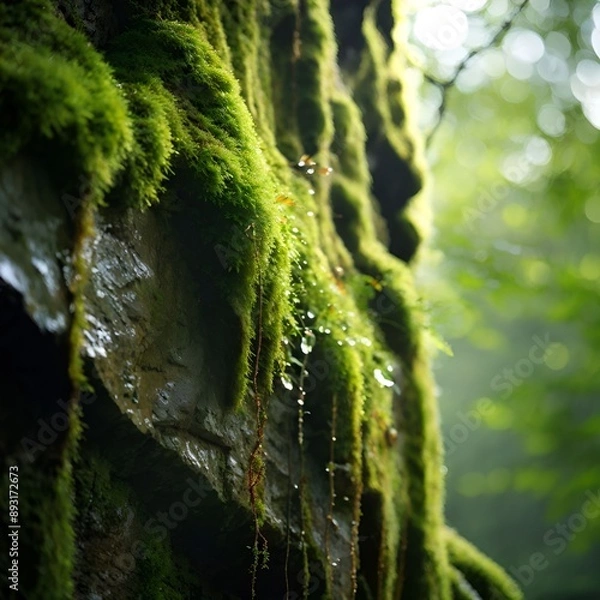 Obraz water drops on a tree