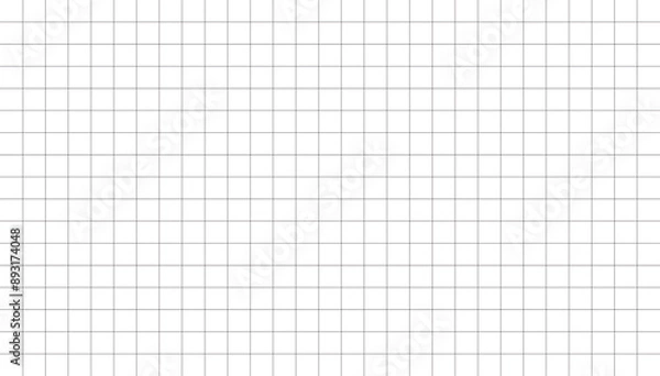 Obraz Horizontal grid square graph line page on white background,horizontal book blank for notes