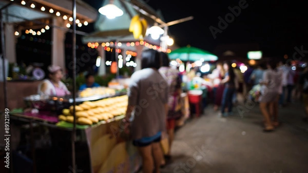 Obraz bokeh from night market