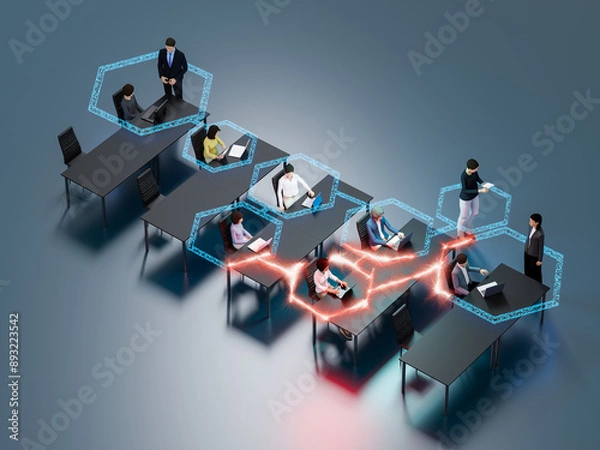 Fototapeta サイバー攻撃で狙われるオフィス