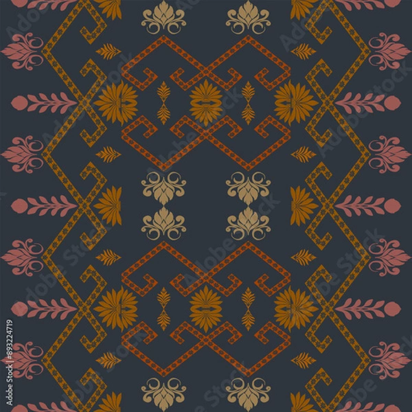 Fototapeta Geometric Ethnic pattern design for background or wallpaper and clothing .