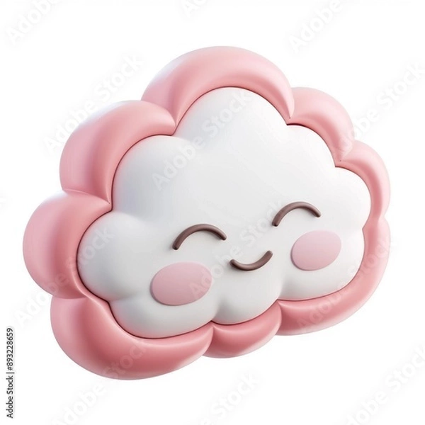 Fototapeta ute partly cloudy icon emoji on white background
