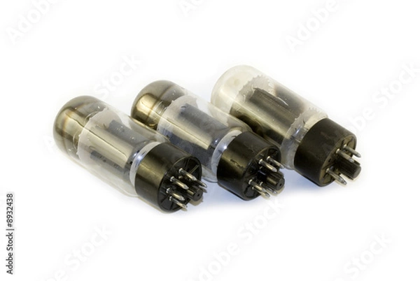 Fototapeta Antyczne rurki próżniowe izolowane na białym tle.