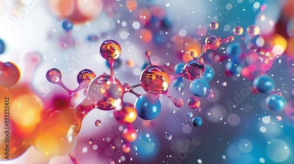 Fototapeta Molecular structure of cells, cellular structure.