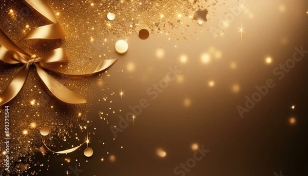 Fototapeta Simple background, gorgeous, gold dust, glitter Generated by AI