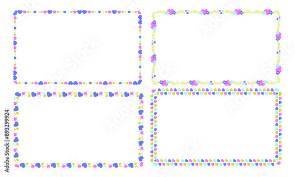 Fototapeta Hand drawn halloween frames template design collection on white