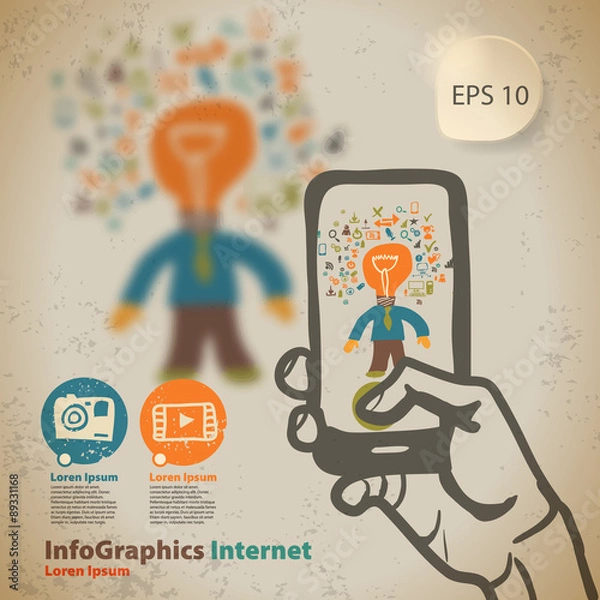 Obraz Template for infographic ideas on photo and video content vintag
