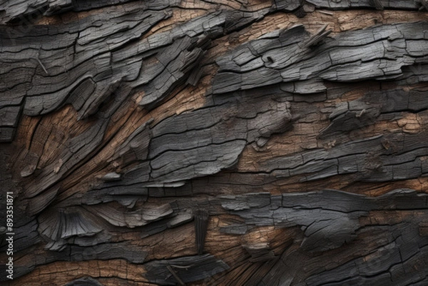 Fototapeta Processed collage of old tree bark trunk material texture. Background for banner, backdrop