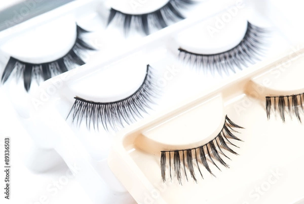 Fototapeta false eyelashes isolated on white