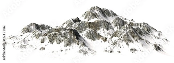 Obraz 
Snowy Mountains - Mountain Peak - separated on white background