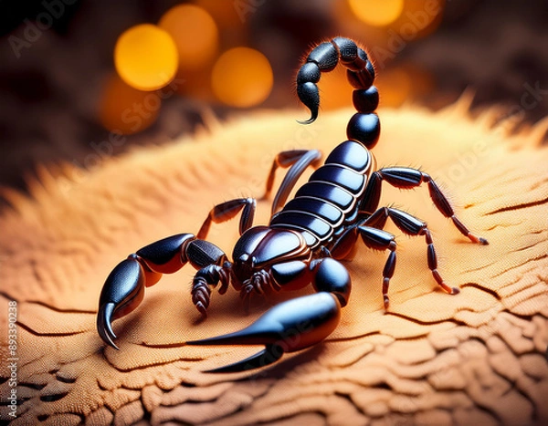 Fototapeta close-up with a scorpion, 3d rendering
