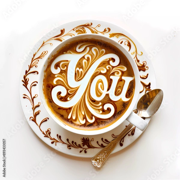 Obraz Intricate coffee art pattern depicting a word You