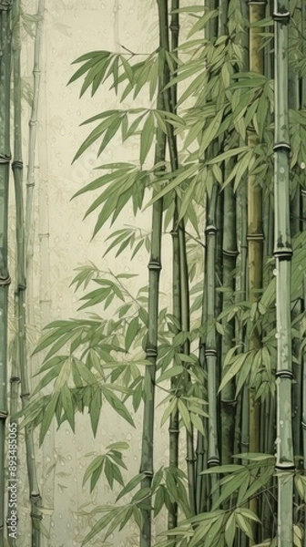 Fototapeta Illustration of bamboo plant architecture tranquility.
