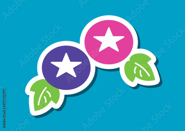 Fototapeta 朝顔のイラスト　シール