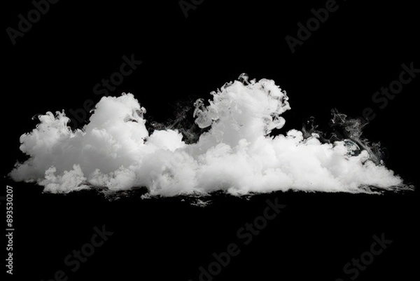 Fototapeta Dense white smoke cloud formation